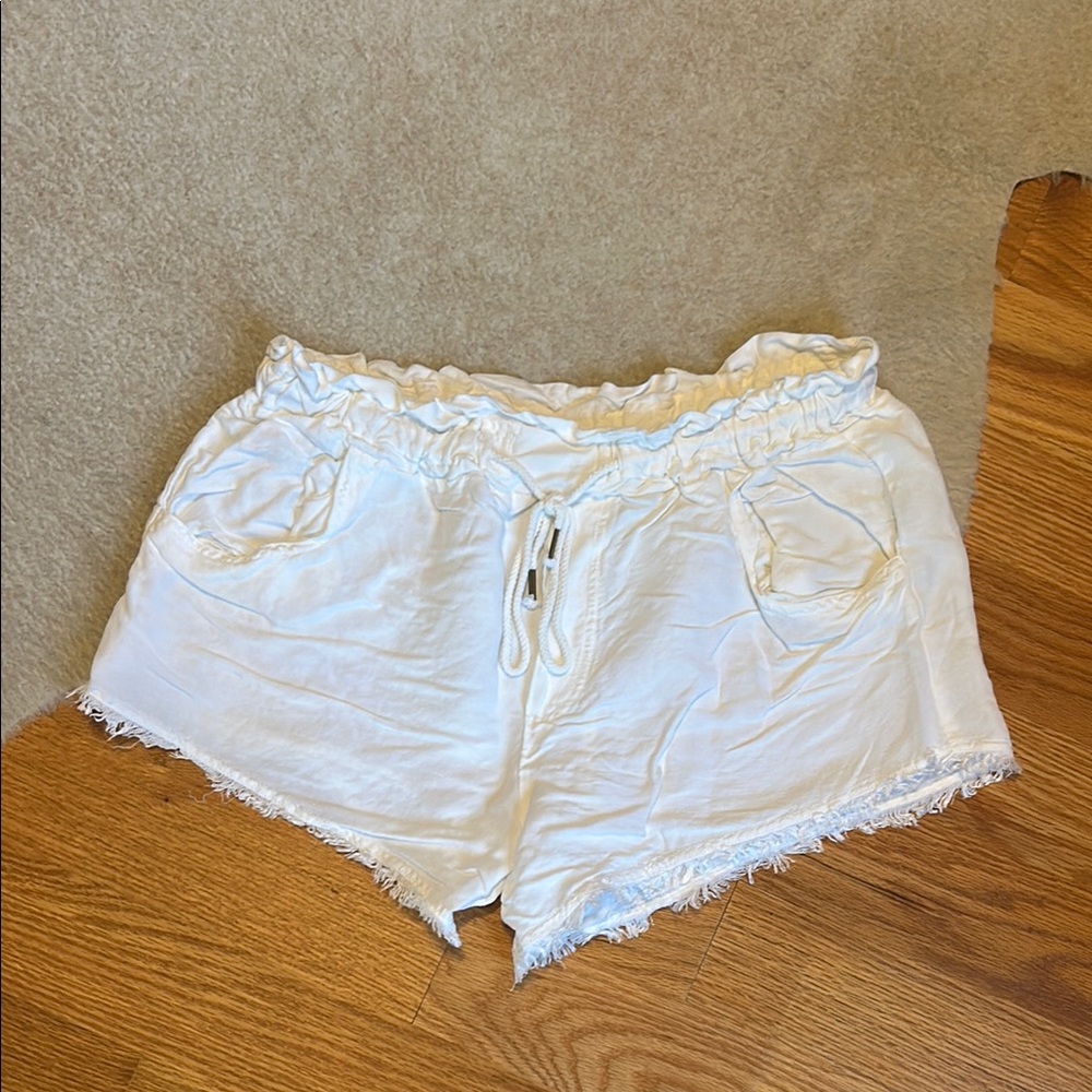 White Linen Shorts